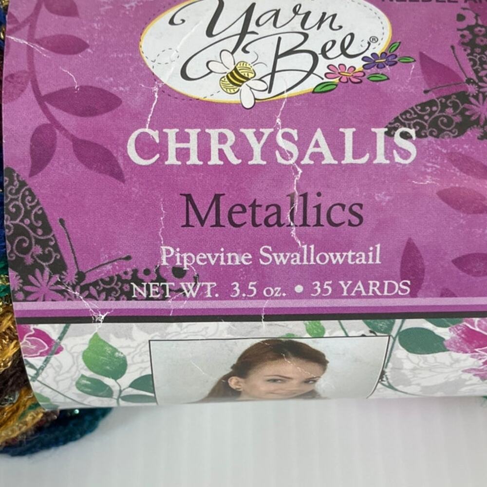 NWT Yarn Bee Multicolor Chrysalis Metallics Pipevine Swallowtail Yarn - Picture 2 of 4
